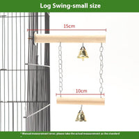 HKM-599763 Solid Wood Parrot Swing with Grinding Claw Toy in Various Sizes