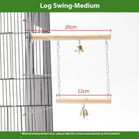 HKM-599763 Solid Wood Parrot Swing with Grinding Claw Toy in Various Sizes