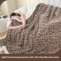 HKM-599827 Cationic Leopard Jacquard Taffeta Blanket - Multiple Patterns and Sizes Available