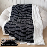 HKM-599827 Cationic Leopard Jacquard Taffeta Blanket - Multiple Patterns and Sizes Available
