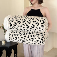 HKM-599827 Cationic Leopard Jacquard Taffeta Blanket - Multiple Patterns and Sizes Available