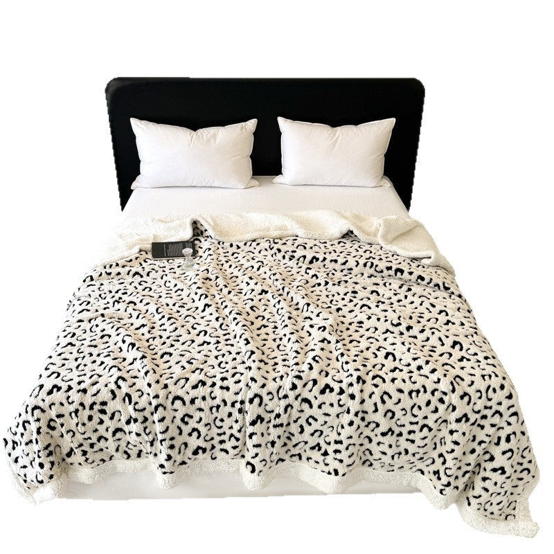 HKM-599827 Cationic Leopard Jacquard Taffeta Blanket - Multiple Patterns and Sizes Available
