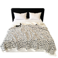 HKM-599827 Cationic Leopard Jacquard Taffeta Blanket - Multiple Patterns and Sizes Available