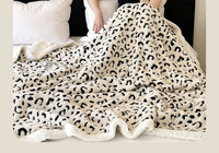 HKM-599827 Cationic Leopard Jacquard Taffeta Blanket - Multiple Patterns and Sizes Available