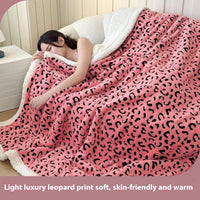 HKM-599827 Cationic Leopard Jacquard Taffeta Blanket - Multiple Patterns and Sizes Available