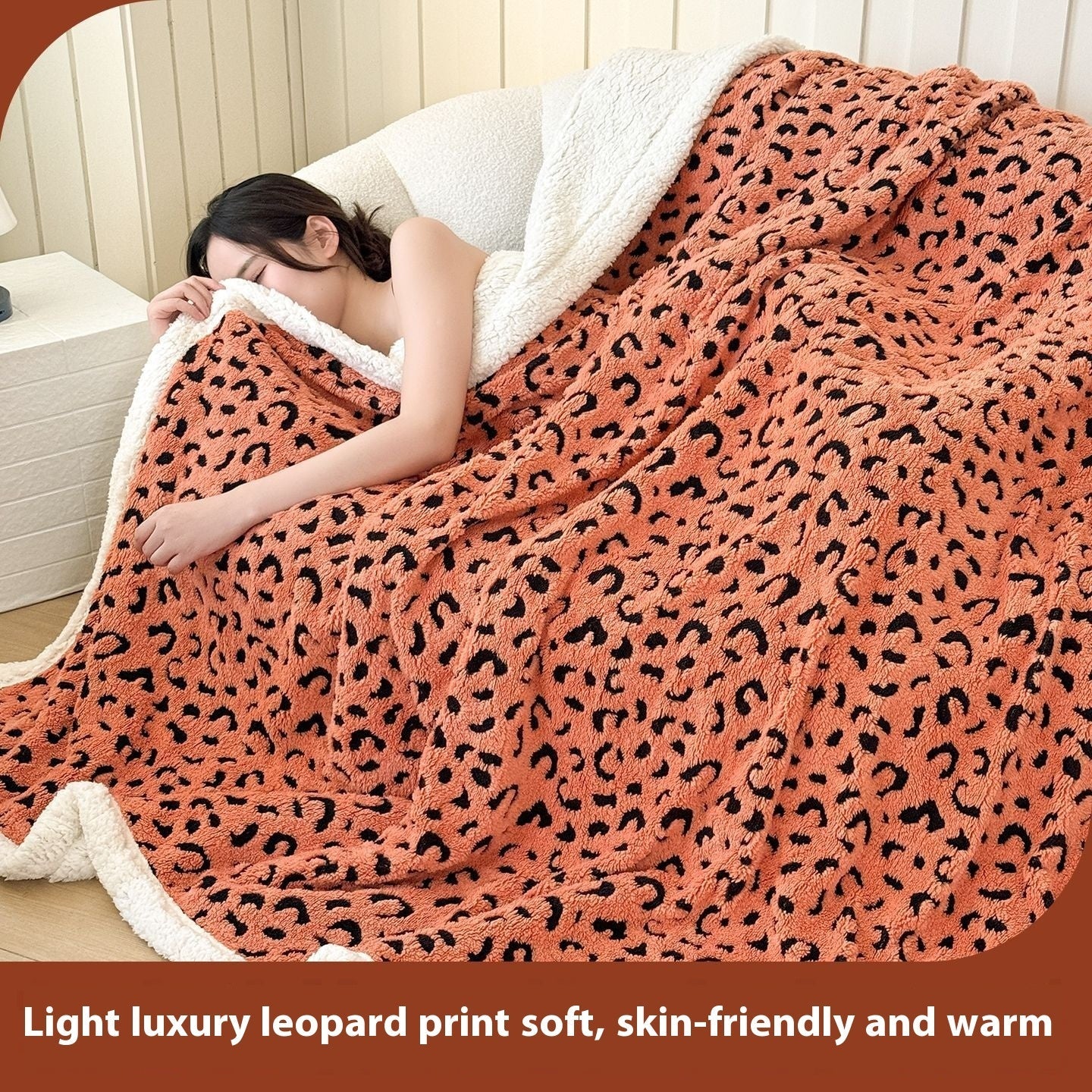 HKM-599827 Cationic Leopard Jacquard Taffeta Blanket - Multiple Patterns and Sizes Available