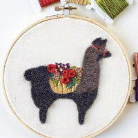 HKM-599827 DIY Handcrafted Embroidery Material Package for Beginners - Cotton and Linen with Cartoon Patterns, 15x15 cm