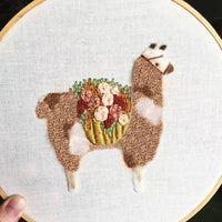 HKM-599827 DIY Handcrafted Embroidery Material Package for Beginners - Cotton and Linen with Cartoon Patterns, 15x15 cm