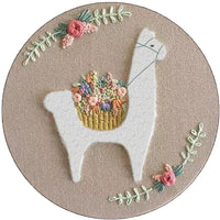 HKM-599827 DIY Handcrafted Embroidery Material Package for Beginners - Cotton and Linen with Cartoon Patterns, 15x15 cm