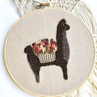 HKM-599827 DIY Handcrafted Embroidery Material Package for Beginners - Cotton and Linen with Cartoon Patterns, 15x15 cm
