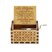 HKM-599827 Vintage Wooden Hand Crank Music Box with Custom Laser Engraving for Mom and Daughter Gifts