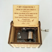 HKM-599827 Vintage Wooden Hand Crank Music Box with Custom Laser Engraving for Mom and Daughter Gifts