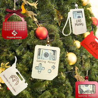 HKM-599955 Festive Wooden Gasoline Wallet Ornament for Home Decoration - Red and White Variants Available