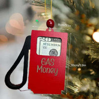 HKM-599955 Festive Wooden Gasoline Wallet Ornament for Home Decoration - Red and White Variants Available