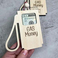 HKM-599955 Festive Wooden Gasoline Wallet Ornament for Home Decoration - Red and White Variants Available
