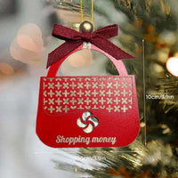 HKM-599955 Festive Wooden Gasoline Wallet Ornament for Home Decoration - Red and White Variants Available