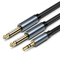 HKM-600019 3.5mm to 6.5mm Dual Male Audio Cable - Pure Copper, Gold-Plated - Length Options 1m to 10m