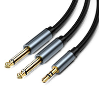 HKM-600019 3.5mm to 6.5mm Dual Male Audio Cable - Pure Copper, Gold-Plated - Length Options 1m to 10m