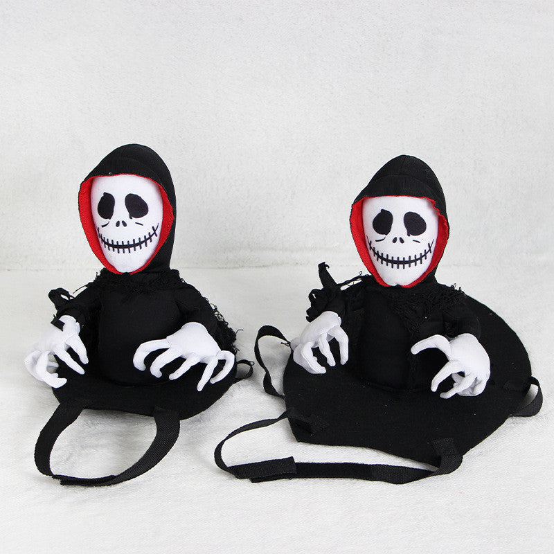 HKM-600019 Teddy Ghost Costume Cape for Pets - Fun Polyester Transfiguration Outfit
