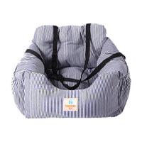 HKM-600019 Travel Pet Car Seat Cushion for Small Dogs - Red and Blue Stripes - Fits Most Cars and SUVs - Oxford Cloth Material - Size: 55x50x30cm