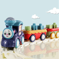 HKM-600083 Large Particle Train Building Block Set with Music and Light for Kids, Educational DIY Track Toy