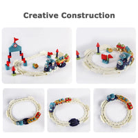 HKM-600083 Large Particle Train Building Block Set with Music and Light for Kids, Educational DIY Track Toy