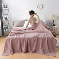 HKM-600147 Cotton Waffle Knit Chenille Sofa Cover Blanket in Various Sizes and Colors