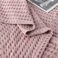 HKM-600147 Cotton Waffle Knit Chenille Sofa Cover Blanket in Various Sizes and Colors