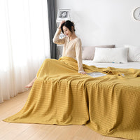 HKM-600147 Cotton Waffle Knit Chenille Sofa Cover Blanket in Various Sizes and Colors
