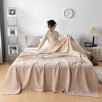 HKM-600147 Cotton Waffle Knit Chenille Sofa Cover Blanket in Various Sizes and Colors