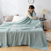 HKM-600147 Cotton Waffle Knit Chenille Sofa Cover Blanket in Various Sizes and Colors