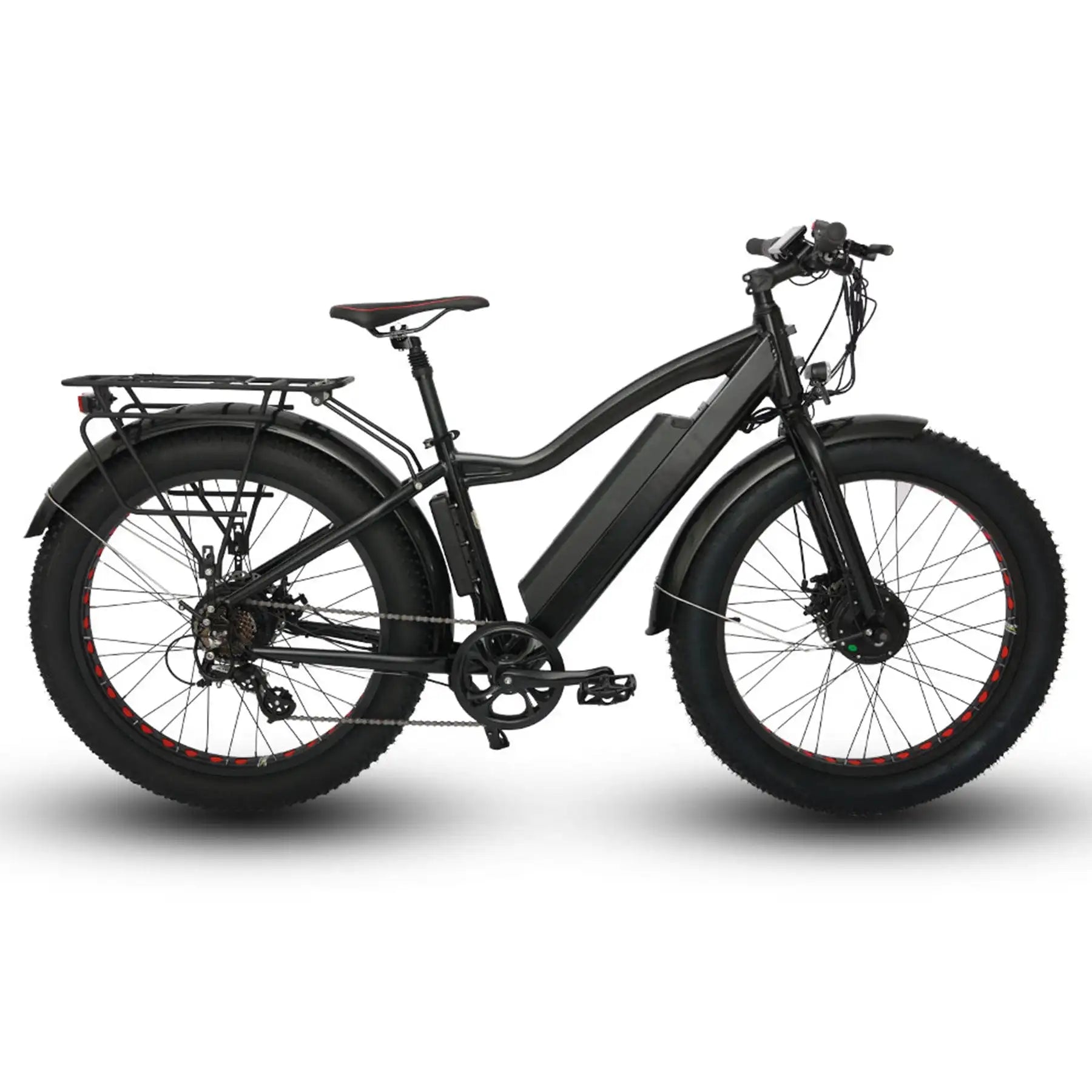 KTX-600147 FAT-AWD 48V Electric Bike with 7-Speed Gears and 350W Geared Hub Motor, 26" Aluminum Alloy Frame