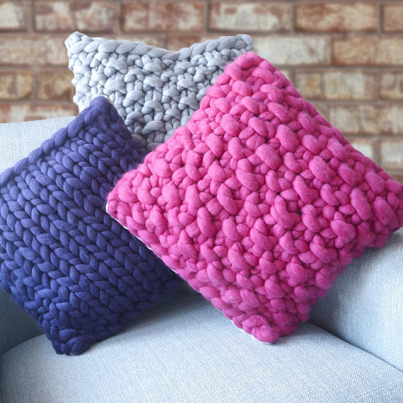HKM-600211 Square Chunky Pillow for Neck Support and Home Decor, 100% Cotton Filling, Soft Polyester/Cotton Fabric