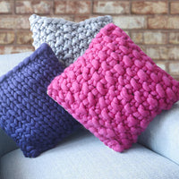 HKM-600211 Square Chunky Pillow for Neck Support and Home Decor, 100% Cotton Filling, Soft Polyester/Cotton Fabric