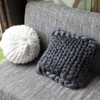 HKM-600211 Square Chunky Pillow for Neck Support and Home Decor, 100% Cotton Filling, Soft Polyester/Cotton Fabric