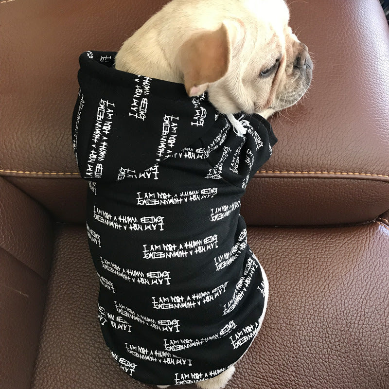HKM-600595 Cozy Cotton Dog Sweatshirt in Black, White, and Red - Sizes S to 4XL