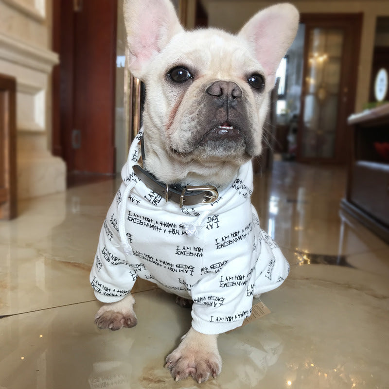 HKM-600595 Cozy Cotton Dog Sweatshirt in Black, White, and Red - Sizes S to 4XL