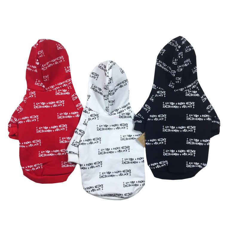 HKM-600595 Cozy Cotton Dog Sweatshirt in Black, White, and Red - Sizes S to 4XL