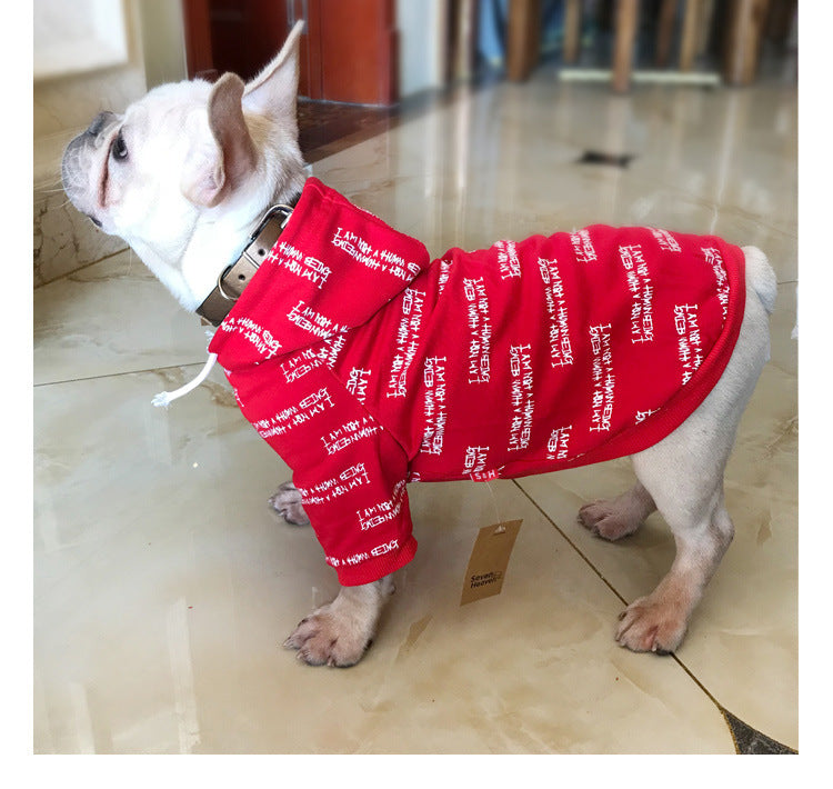 HKM-600595 Cozy Cotton Dog Sweatshirt in Black, White, and Red - Sizes S to 4XL