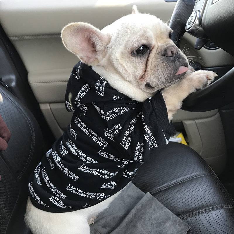 HKM-600595 Cozy Cotton Dog Sweatshirt in Black, White, and Red - Sizes S to 4XL