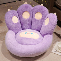 HKM-600659 Cat Paw Shaped Cushion with Detachable Sheep Plush for Gamer Chair, Reading, and Sofa Use