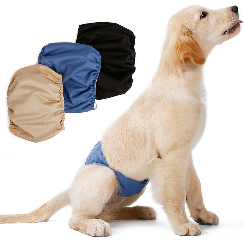 HKM-600659 Washable Male Dog Restraint Pants in Multiple Sizes - Black, Beige, Blue