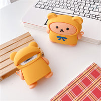 HKM-600723 Cartoon Drink Silicone Case for AirPods 1, 2, Pro - Yellow Bear & Yakult Designs