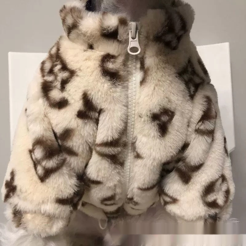 HKM-600787 Autumn and Winter Smoky Fur Dog Coat for Small to Large Breeds