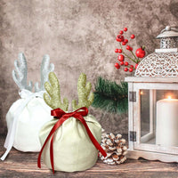 HKM-600787 Christmas Velvet Drawstring Bags - 5 Pack Festive Gift Pouches for Jewelry and Treats