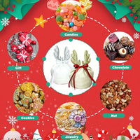 HKM-600787 Christmas Velvet Drawstring Bags - 5 Pack Festive Gift Pouches for Jewelry and Treats