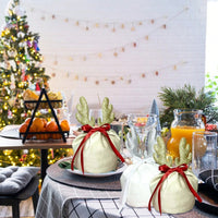 HKM-600787 Christmas Velvet Drawstring Bags - 5 Pack Festive Gift Pouches for Jewelry and Treats