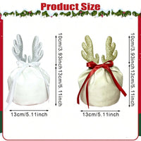 HKM-600787 Christmas Velvet Drawstring Bags - 5 Pack Festive Gift Pouches for Jewelry and Treats