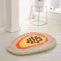 HKM-600787 Papaya-Inspired Hand Washable Bathroom Mat - 65cm x 47cm, Soft Chemical Fiber