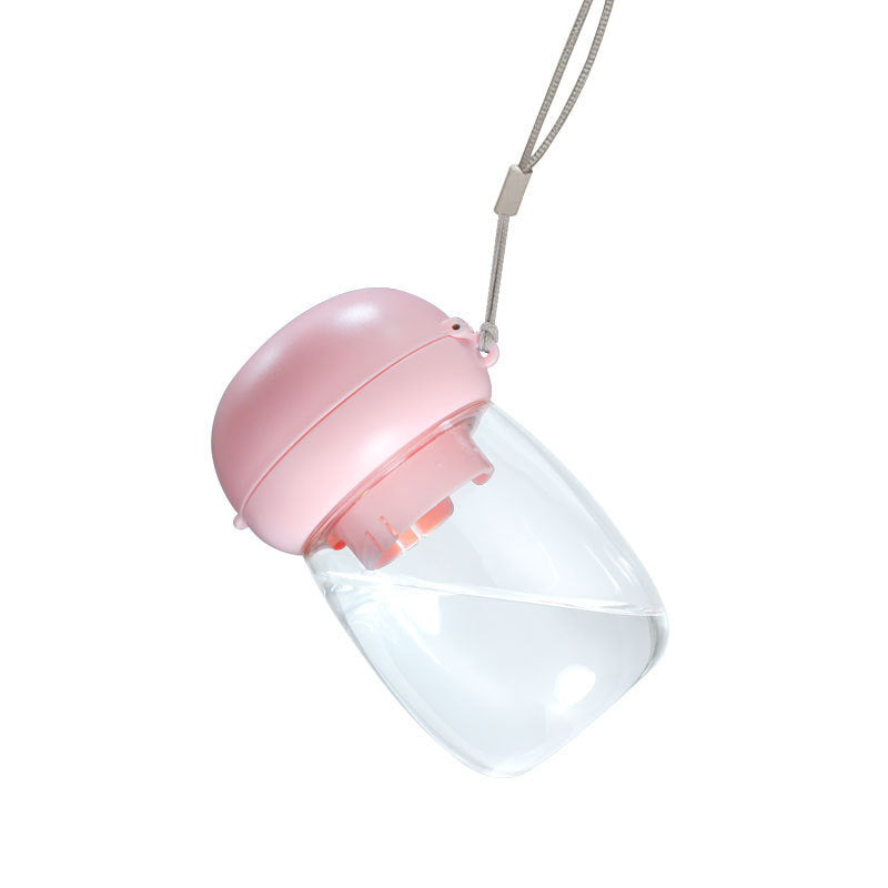 HKM-600851 Foldable Portable Pet Drinking Cup for Cats and Dogs - 300ml High-Temperature Resistant Plastic in Pink, White, and Light Green